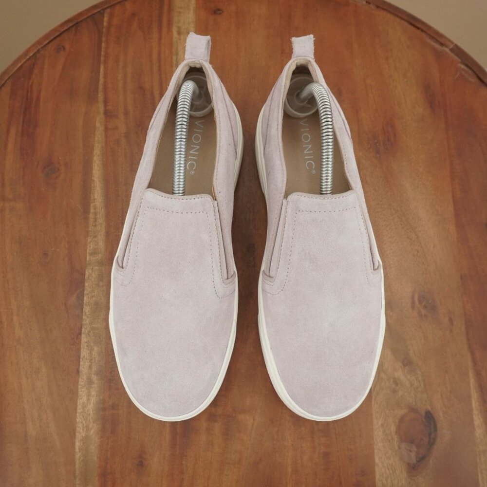 Vionic Slip-On Suede Sneakers in Light Lavender - Picture 6 of 15